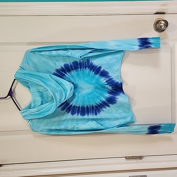 Tyedye turquoise cropped sweater - Picture 3 of 5